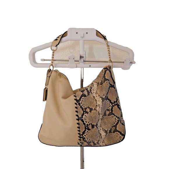 Victoria's Secret Shoulder Hand Curved Bag Sand Python Large - Picture 2 of 9